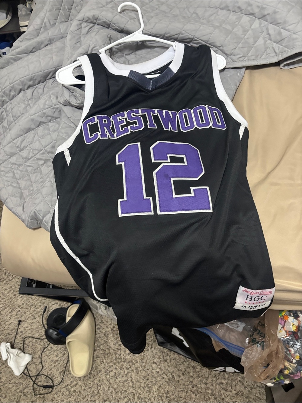 Crest Black & Purple Crestwood Ja Morant #12 Basketball Jersey